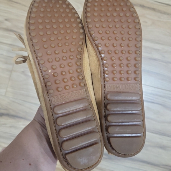 Minnetonka Tan Suede Moccasins - Picture 4 of 5